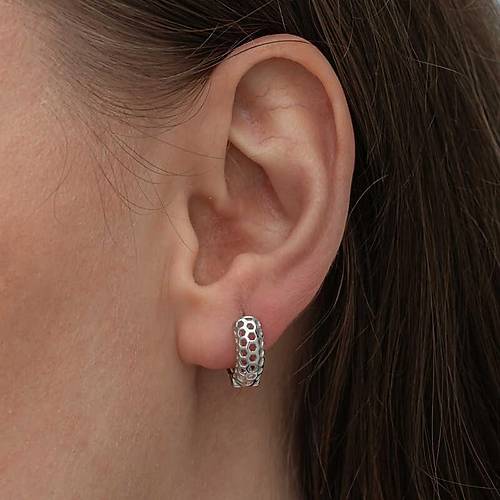 G�m�� Petek Desenli Halka Kad�n K�pe