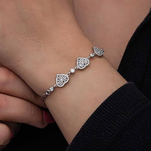 G�m�� Baget Ta�l� Kalp Kad�n Bileklik