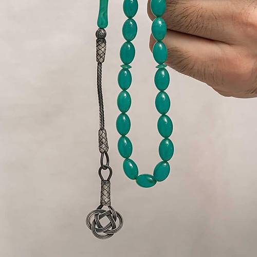 G�m�� Kazaz P�sk�ll� S�kma Kehribar Tesbih