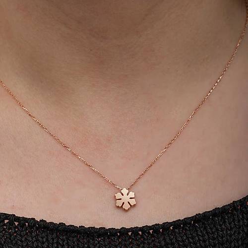 G�m�� Rose Minimal Kar Tanesi Kad�n Kolye