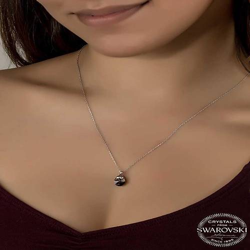 Swarovski Crystal Ta�l� Oval G�m�� Kad�n Kolye
