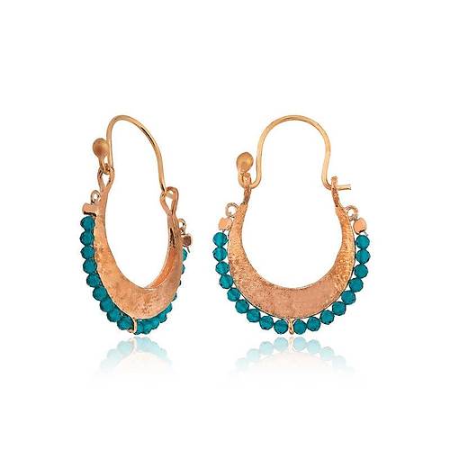 G�m�� Turkuaz Ta�l� Bohem K�pe