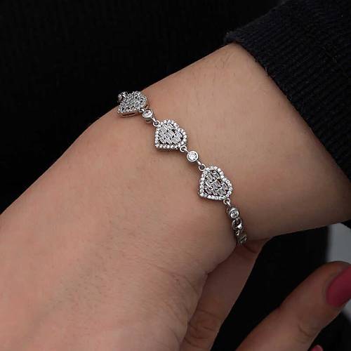 G�m�� Baget Ta�l� Kalp Kad�n Bileklik