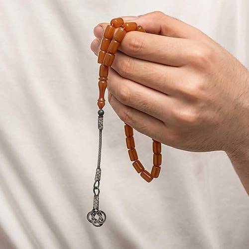 G�m�� Kazaz P�sk�ll� S�kma Kehribar Tesbih