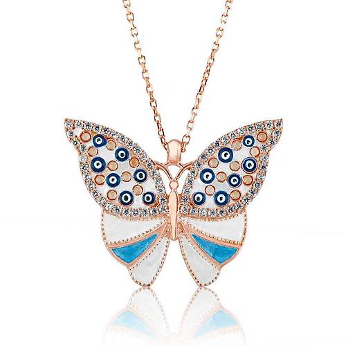 Gm Nazarl Kelebek Bayan Kolye