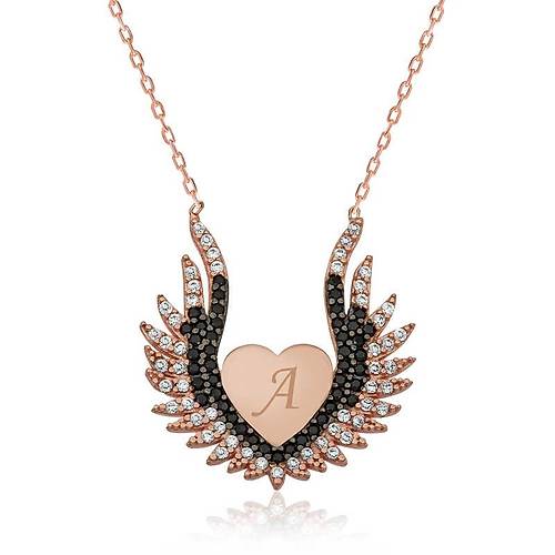 G�m�� Kalpli Melek Kanad� Bayan Kolye