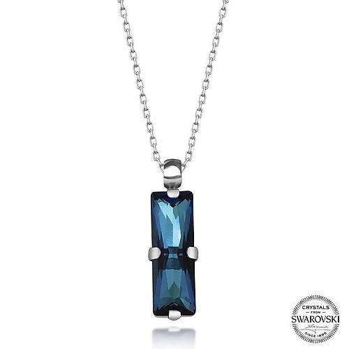 Swarovski Crystal Tal Mavi Baget Gm Kadn Kolye