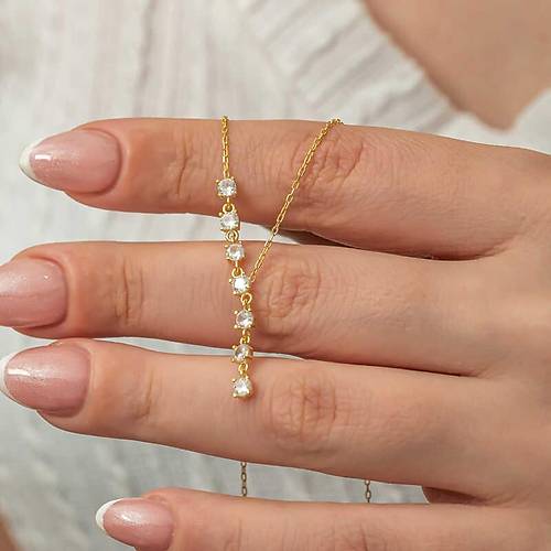 Gm Zirkon Sra Tal Gold Kadn Kolye