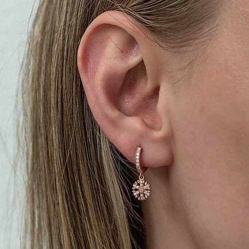 G�m�� Sallant�l� Rose Kar Tanesi Kad�n K�pe