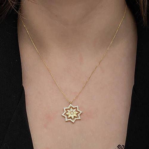 G�m�� Gold Kar Tanesi Kad�n Kolye