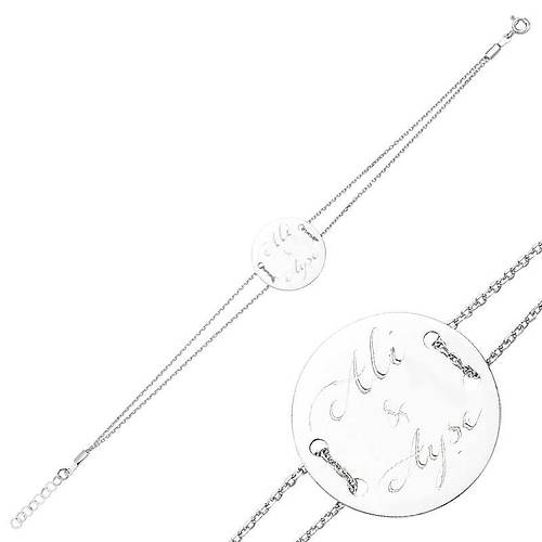 G�m�� �simli Yuvarlak Plaka Bayan Bileklik