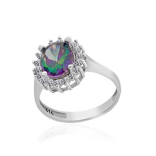 Gm Mistik Topaz Tal Oval Kadn Yzk