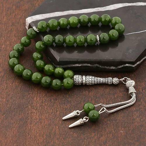 Do�alta� Metal P�sk�ll� Ye�il Ye�im Ta�� Tesbih