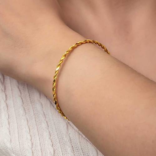 G�m�� Gold �kili Burgu Kad�n Bilezik