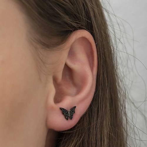 G�m�� Siyah Kelebek K�pe