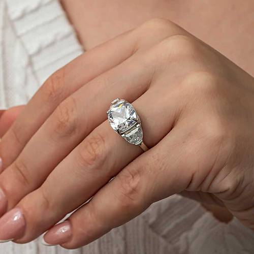 G�m�� Beyaz Zirkon Ta�l� Kad�n Y�z�k