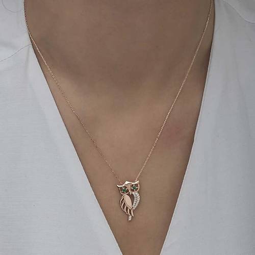 Gm Rose Yeil Gzl Bayku Kadn Kolye