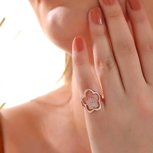 G�m�� Rose �i�ek Desenli Kad�n Y�z�k