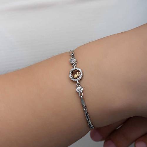 G�m�� Yuvarlak Zultanit Ta�l� Kad�n Bileklik