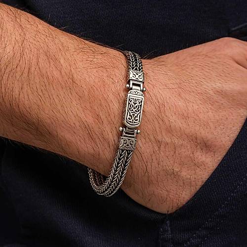 G�m�� Oksitli Desenli Erkek Bileklik