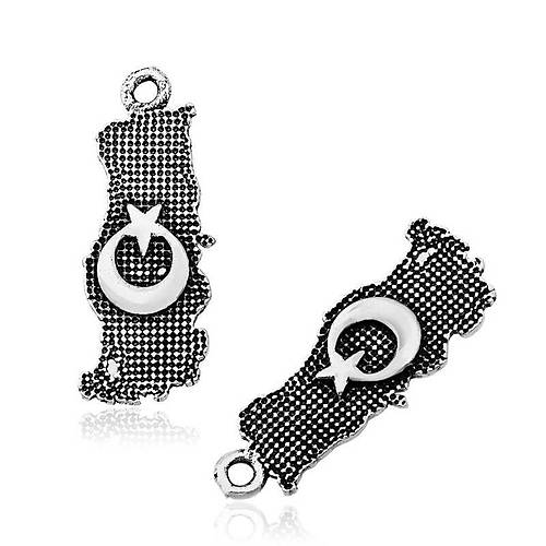 G�m�� Ay Y�ld�z Motifli T�rk Bayra�� Tesbih P�sk�l�