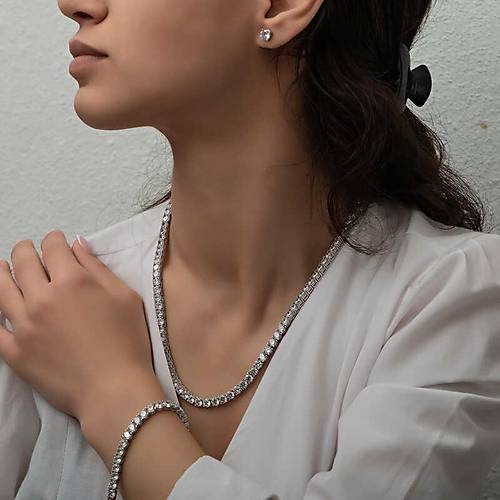 G�m�� 5 mm Beyaz Ta�l� Su Yolu Kad�n Set
