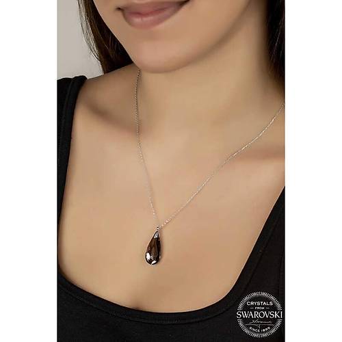 Swarovski Crystal Ta�l� Damla G�m�� Kad�n Kolye