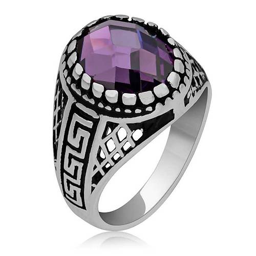 G�m�� Lila Zirkon Ta�l� �ocuk Erkek Y�z�k