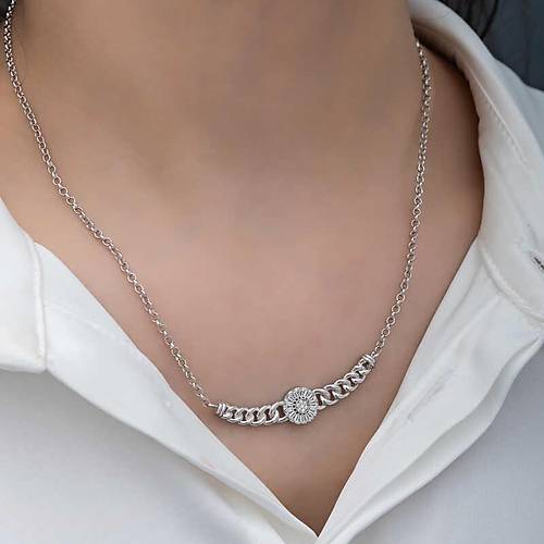 G�m�� Gurmet Zincirli Yuvarlak Baget Ta�l� Kad�n Kolye