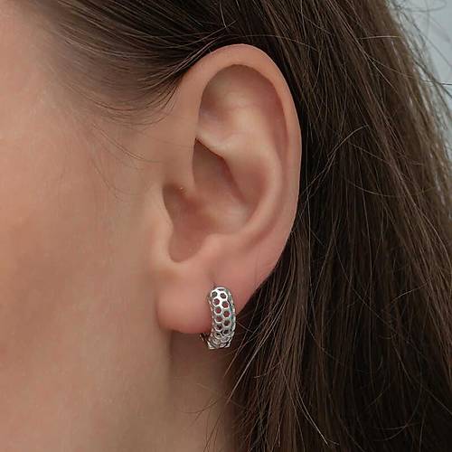 G�m�� Petek Desenli Halka Kad�n K�pe