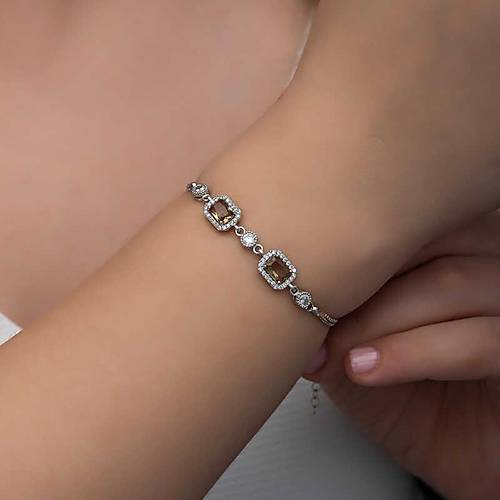 G�m�� Kare Zultanit Ta�l� Kad�n Bileklik