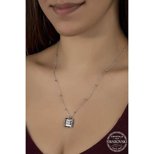 Swarovski Crystal Tal Top Zincir Siyah Elmas Gm Kadn Kolye