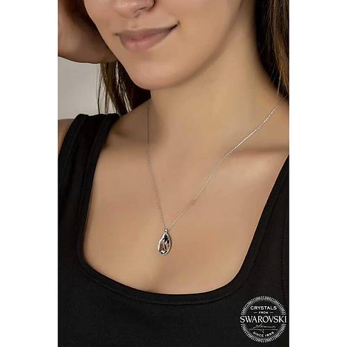 Swarovski Crystal Ta�l� Damla G�m�� Kad�n Kolye