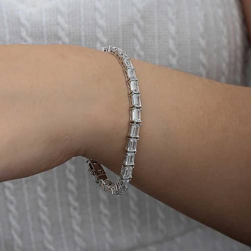 G�m�� Beyaz Ta�l� Su Yolu Kad�n Bileklik