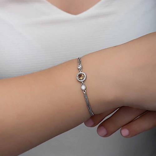 G�m�� Yuvarlak Zultanit Ta�l� Kad�n Bileklik