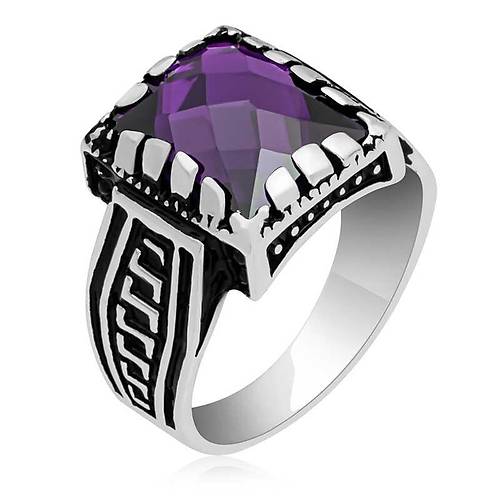 G�m�� Lila Zirkon Ta�l� �ocuk Erkek Y�z�k