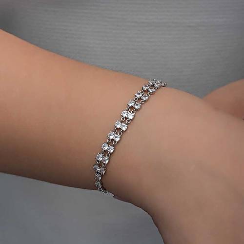 G�m�� Zirkon Ta�l� �ift S�ra Kad�n Bileklik