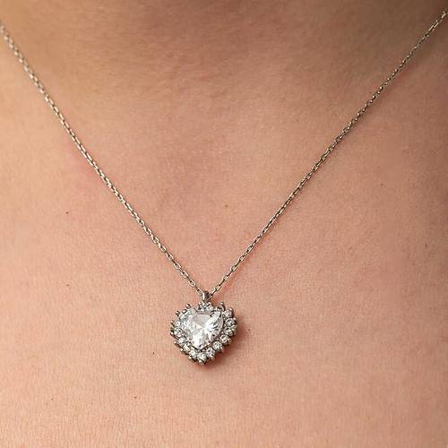 G�m�� Zirkon Ta�l� Kalp Kad�n Kolye