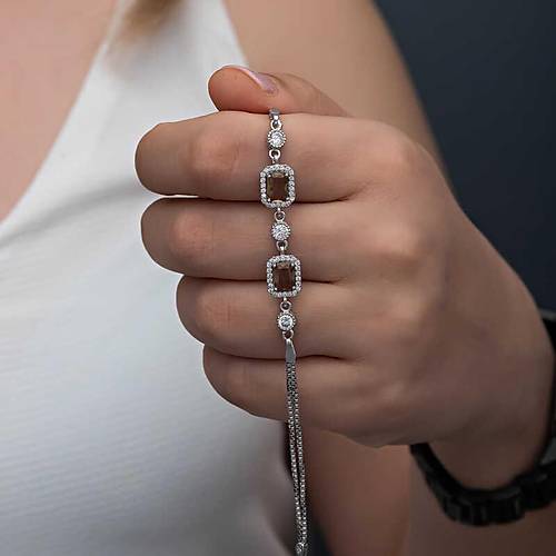 G�m�� Kare Zultanit Ta�l� Kad�n Bileklik