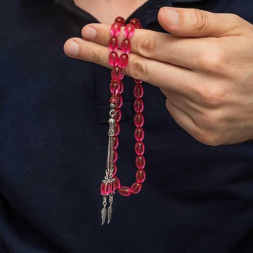 Gm Pskll Pembe Ate Kehribar Tesbih