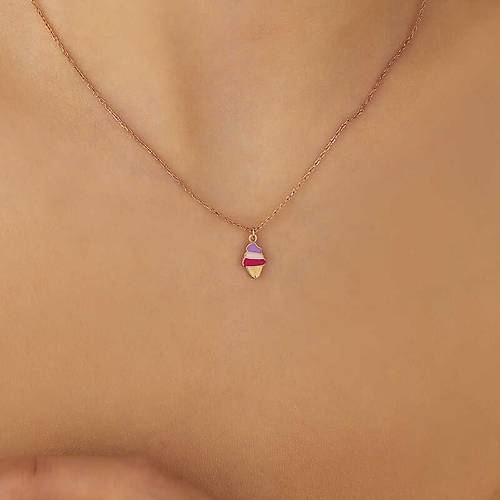G�m�� Rose Renkli Dondurma Kad�n kolye