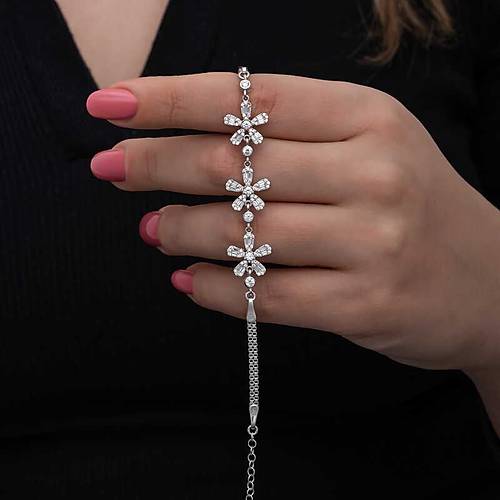 G�m�� Baget �i�ek Desenli Kad�n Bileklik