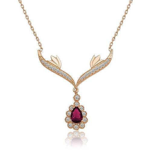 G�m�� Rose K�rm�z� Ta�l� Madalyon Bayan Kolye