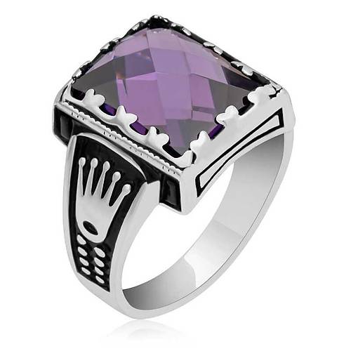 G�m�� Lila Zirkon Ta�l� �ocuk Erkek Y�z�k