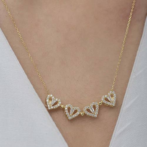 G�m�� Gold Kalpli A��labilen Yonca Kad�n Kolye