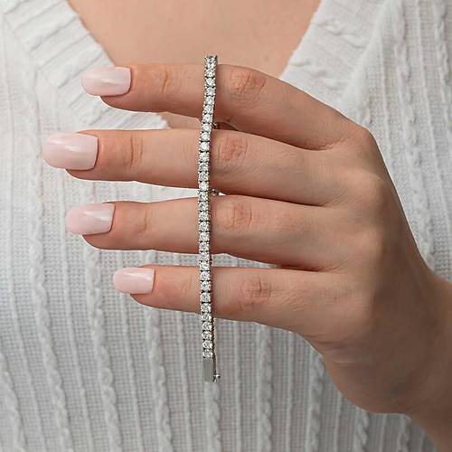 G�m�� 3.5 mm Beyaz Ta�l� Su Yolu Kad�n Bileklik
