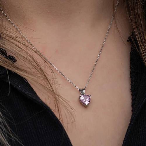 Gm Pembe Tal Kalpli Kadn Kolye