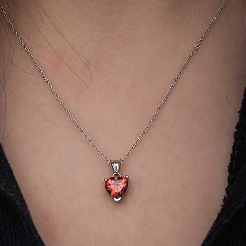 G�m�� K�rm�z� Ta�l� Kalpli Kad�n Kolye