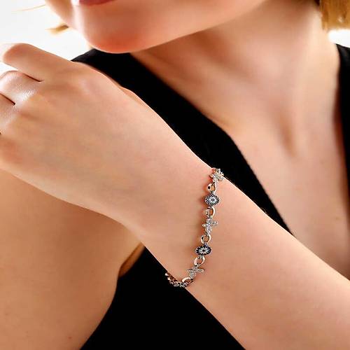 G�m�� Kelebek Nazar Kad�n Bileklik