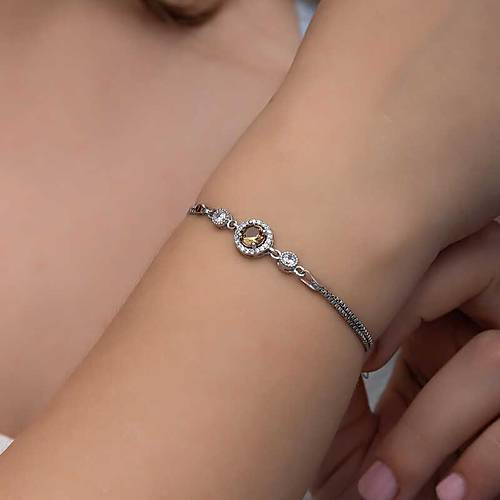 G�m�� Yuvarlak Zultanit Ta�l� Kad�n Bileklik